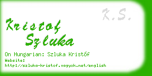 kristof szluka business card