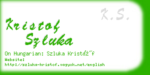 kristof szluka business card